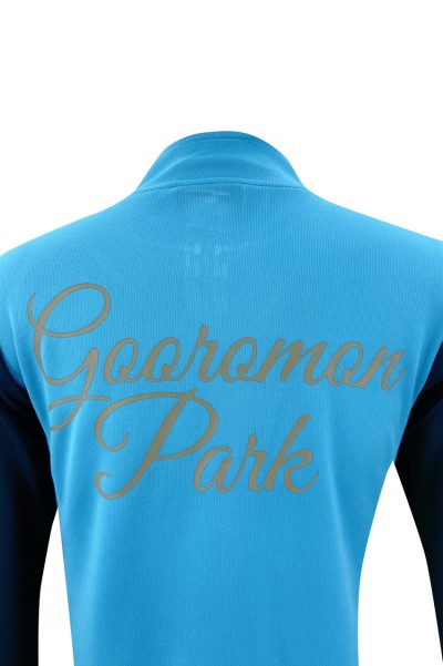 Tailor-made colorblock zipper half chest Polo design hot stamping logo mesh fabric Slim fit Slim waist Functional sweatshirt design company W220 detail view-3